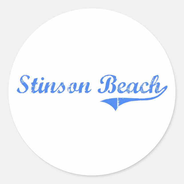Stinson Beach California Classic Design Classic Round Sticker (Front)