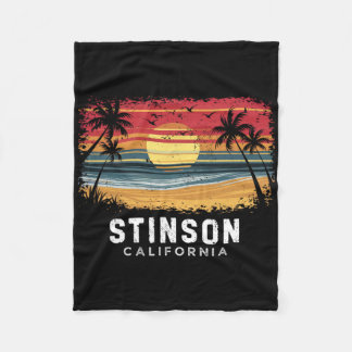 Stinson Beach California Surfboard Beach  Fleece Blanket