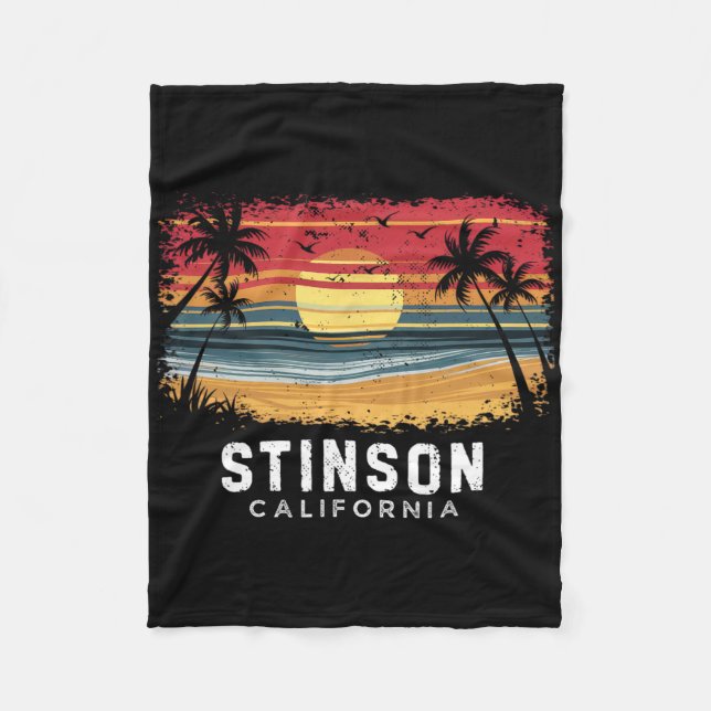 Stinson Beach California Surfboard Beach  Fleece Blanket (Front)