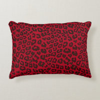 Stippled Cranberry Red Leopard Print
