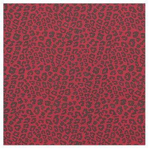 Stippled Cranberry Red Leopard Print Fabric
