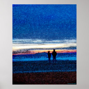 Stippled Sunset Poster