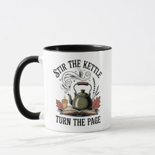 Stir the Kettle Turn the Page Olive Kettle Autumn Mug