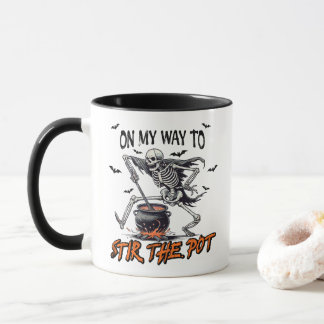 "Stir the Pot" Spooky Skeleton & Cauldron Mug