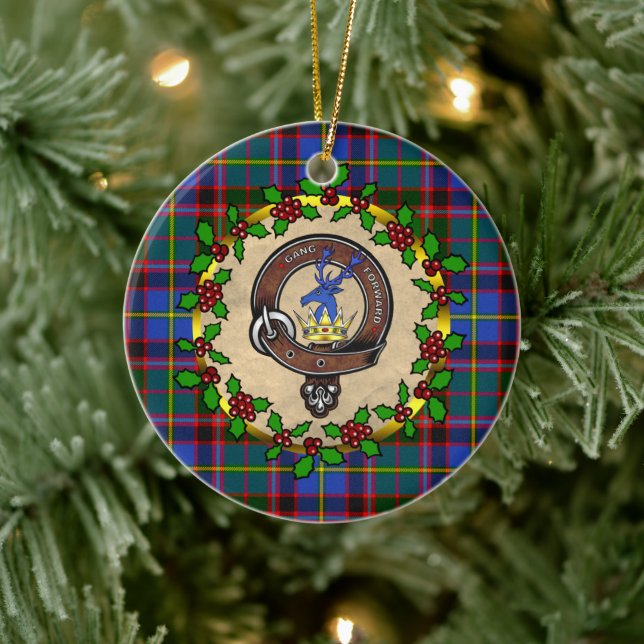 Stirling Badge & Tartan Personalised Christmas Ceramic Tree Decoration (Tree)