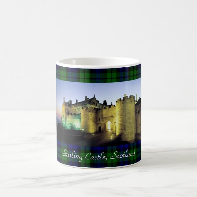 Stirling Castle Illuminated Tartan Border Coffee Mug (Center)