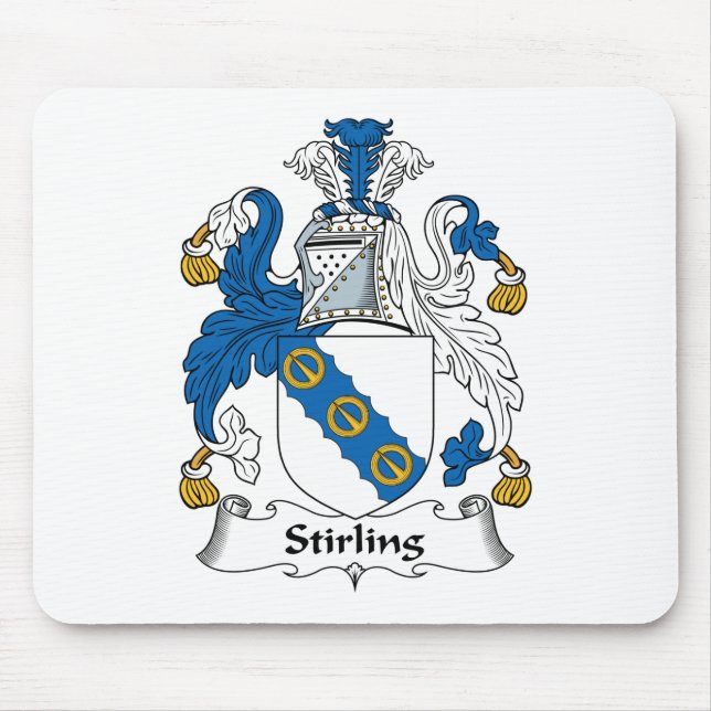 Stirling Family Crest Mouse Mat (Front)