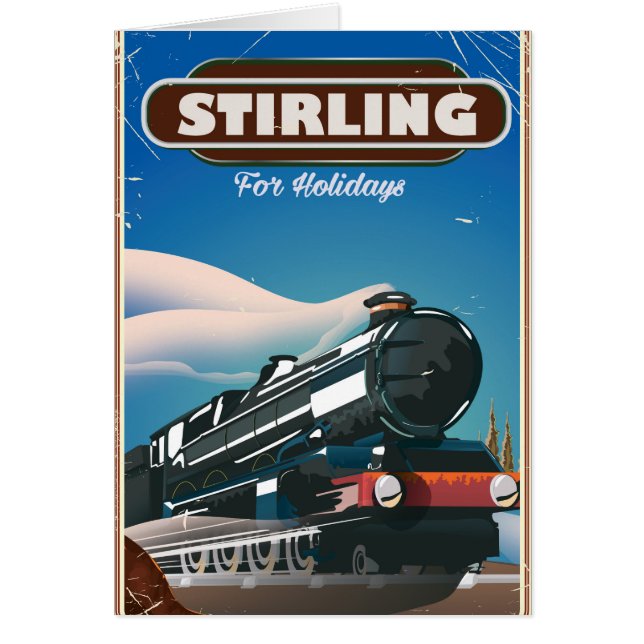 Stirling Scotland vintage train poster. (Front)