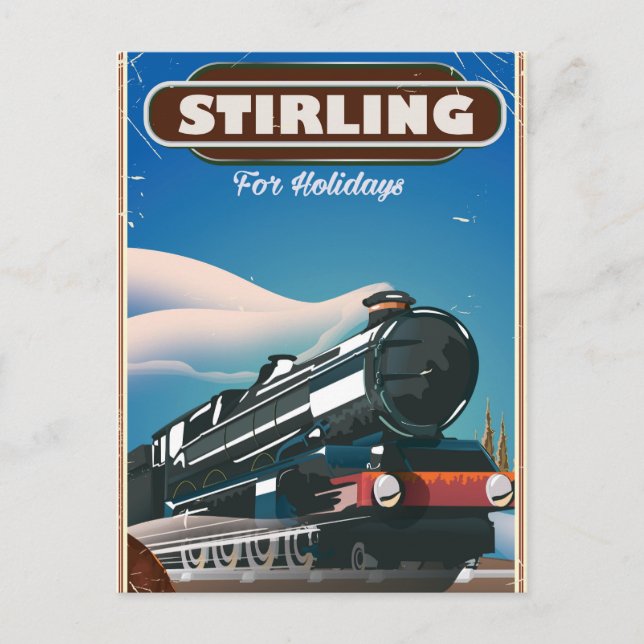 Stirling Scotland vintage train poster. Postcard (Front)