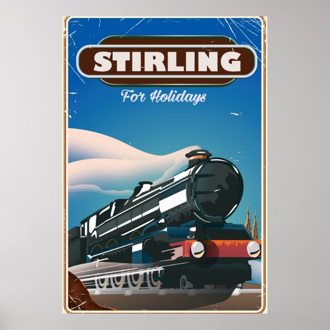 Stirling Scotland vintage train poster. Poster (Front)