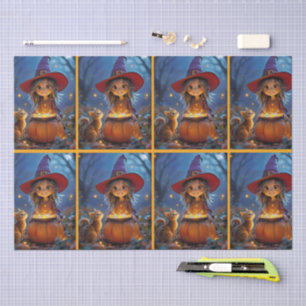 Stirring Up Some Magic! Cute witch,  Tissue Paper