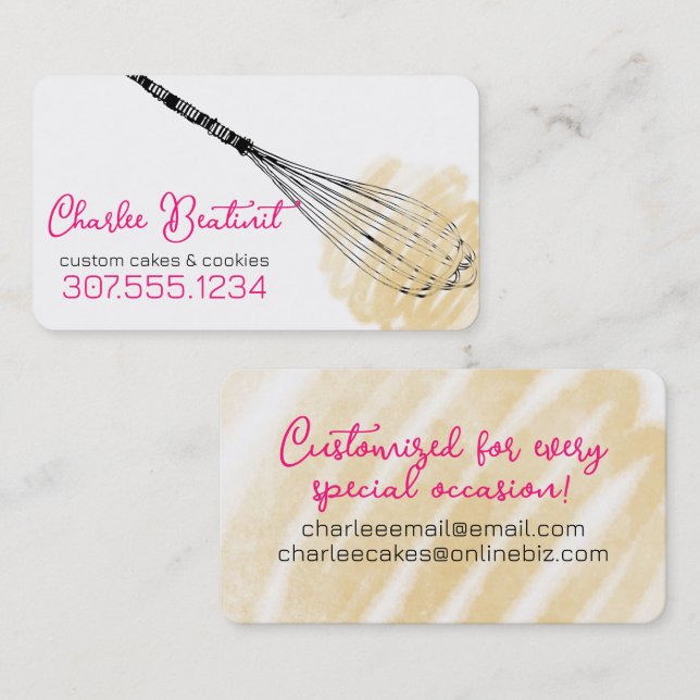 Stirring whisk baking bakery wedding cake cookies Business Card (Front/Back)