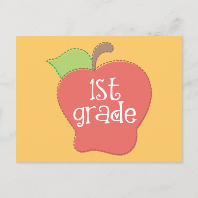 Stitch Apple 1st grade Postcard (Front)