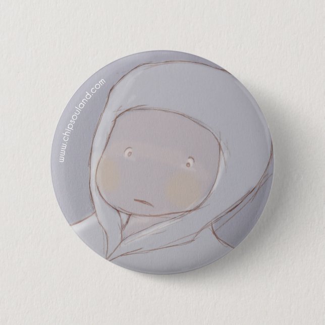 Stitch blue 6 cm round badge (Front)