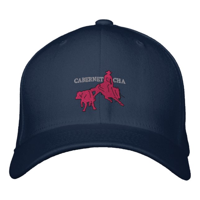 Stitch Cabernet CHA Bleu Marine Casquette Rose Embroidered Hat (Front)