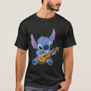 Stitch Playing Ukulele Sticker T-Shirt