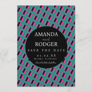 Stitched Bold Save the Date Diagonal  Invitation