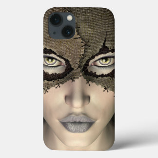 Stitched Burlap Sack Masked Female Face iPhone 13 Case