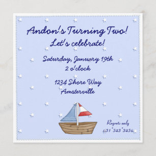 Stitched Edge Sailboat Invitation