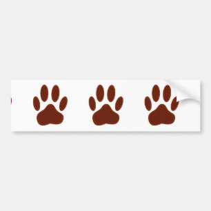 Stitched Felt Dog Paw Print Bumper Sticker