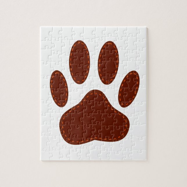 Stitched Felt Dog Paw Print Jigsaw Puzzle (Vertical)