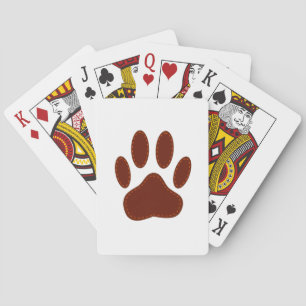 Stitched Felt Dog Paw Print Playing Cards