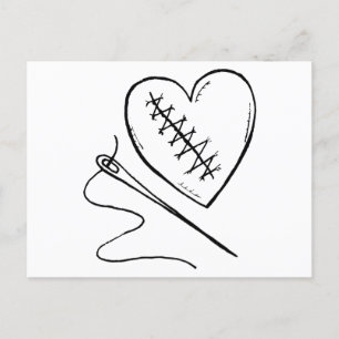 Stitched Heart Postcard