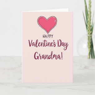 Stitched Heart Valentines Grandma Card