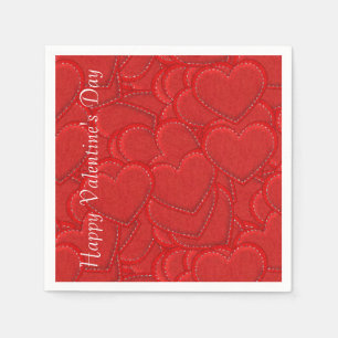 Stitched Hearts Valentine's Day Napkins