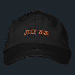 Stitched JULY 2026 text Summer-Hat Navy Color Cool Embroidered Hat<br><div class="desc">Honor a memorable summer moment with this Navy Alternative Apparel Basic Adjustable Cap showcasing finely stitched “JULY 2026” text for a sharp, professional finish. Its one-size-fits-all adjustable closure provides a secure and relaxed fit, making it ideal for independence celebrations, company anniversaries, travel groups, or promotional campaigns. Place a bulk order...</div>