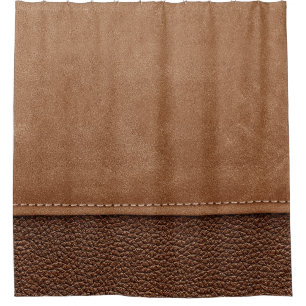 Stitched leather: grey, black background. shower curtain