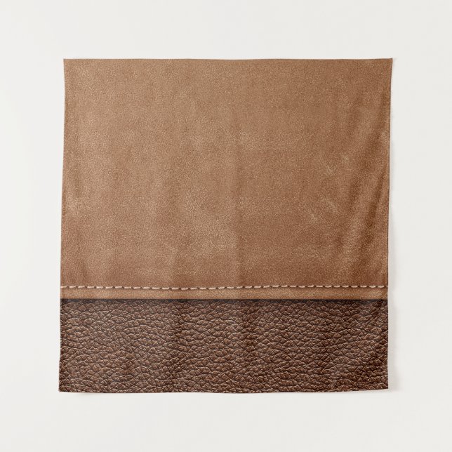 Stitched leather: grey, black background. tapestry (Front)