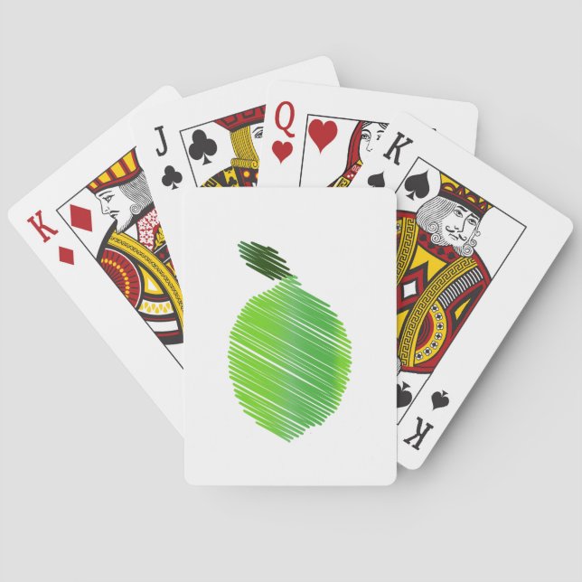 Stitched Lime Design Playing Cards (Back)