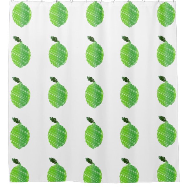 Stitched Lime Design Shower Curtain (Front)