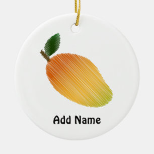 Stitched mango design ceramic tree decoration
