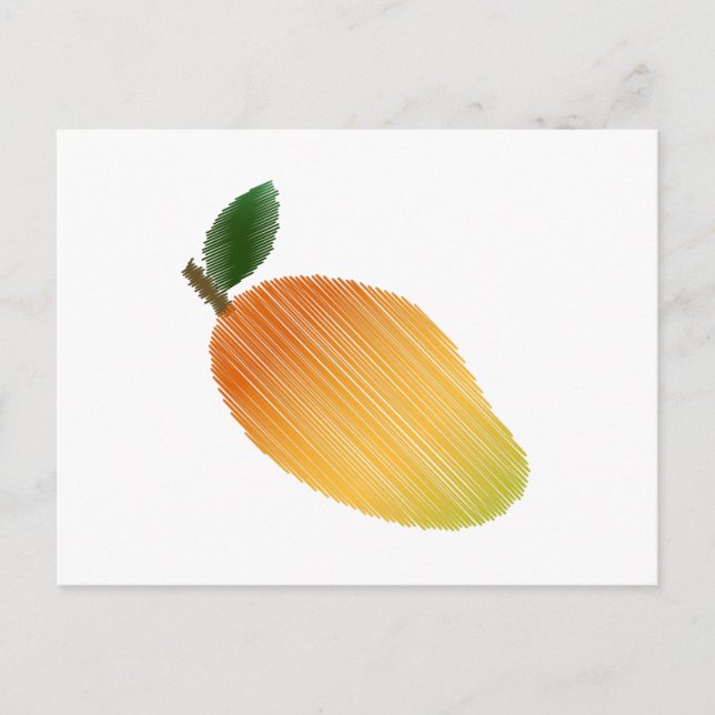 Stitched mango design holiday postcard (Front)