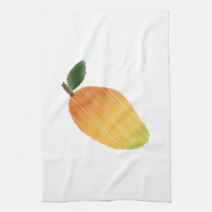 Stitched mango design tea towel
