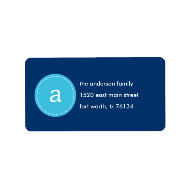 Stitched Monogram Address Label (Front)