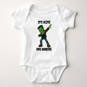Stitched Monster is alive and dabs for Halloween Baby Bodysuit