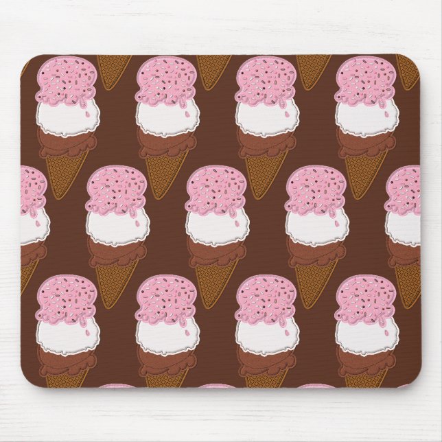 Stitched-Neapolitan-Ice-Cream-Cones-2-MOUSEPAD Mouse Mat (Front)