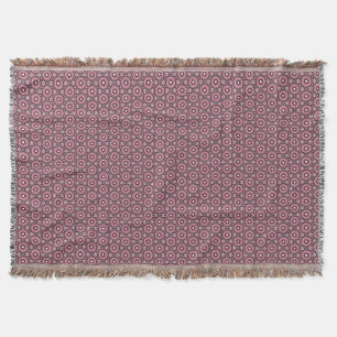 Stitched Pink Feather Boho Throw Blanket