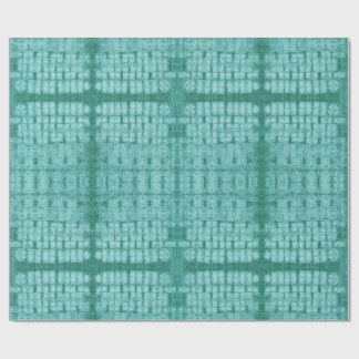 Stitched Shibori Repeat Teal Wrapping Paper