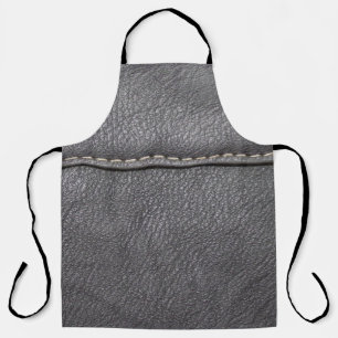 Stitched Sophistication: Black Leather Luxury Apron