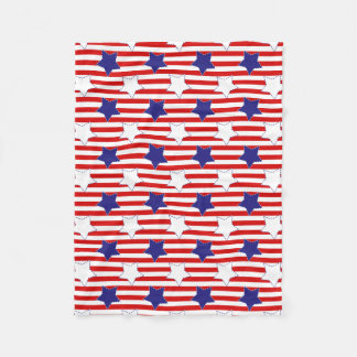 Stitched Stars and Stripes Fleece Blanket