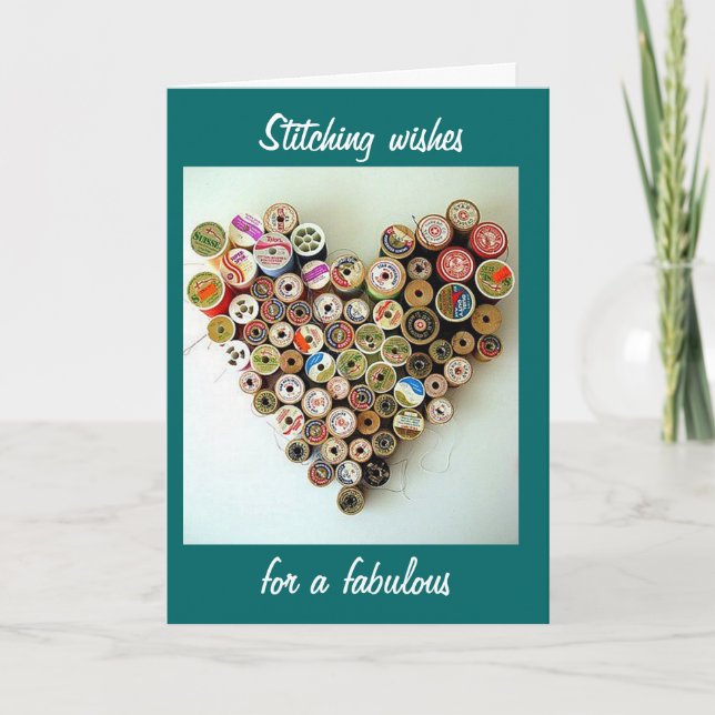 STITCHING FABULOUS 40th BIRTHDAY WISHES Card (Front)