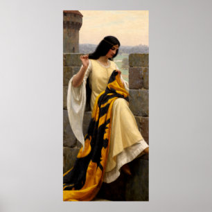 Stitching the Standard by Edmund Leighton Poster