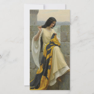 Stitching the Standard Flag (Mediaeval Woman) Card
