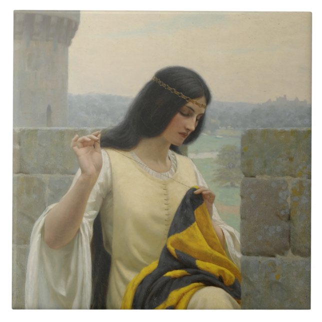 Stitching the Standard Flag (Mediaeval Woman) Tile (Front)