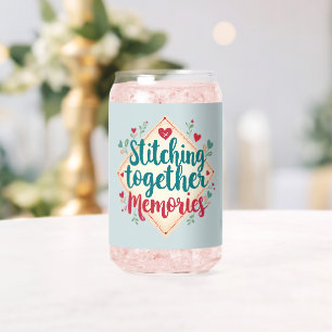 Stitching Together Memories Embroidery Art Can Glass