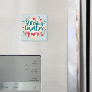 Stitching Together Memories Embroidery Art Magnet